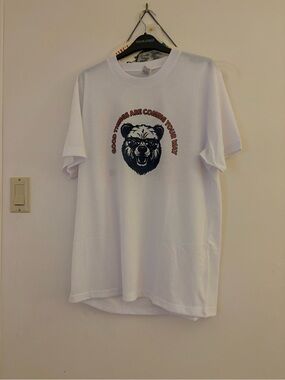 White Graphic Bear Tee - Good Things Are Coming Your Way